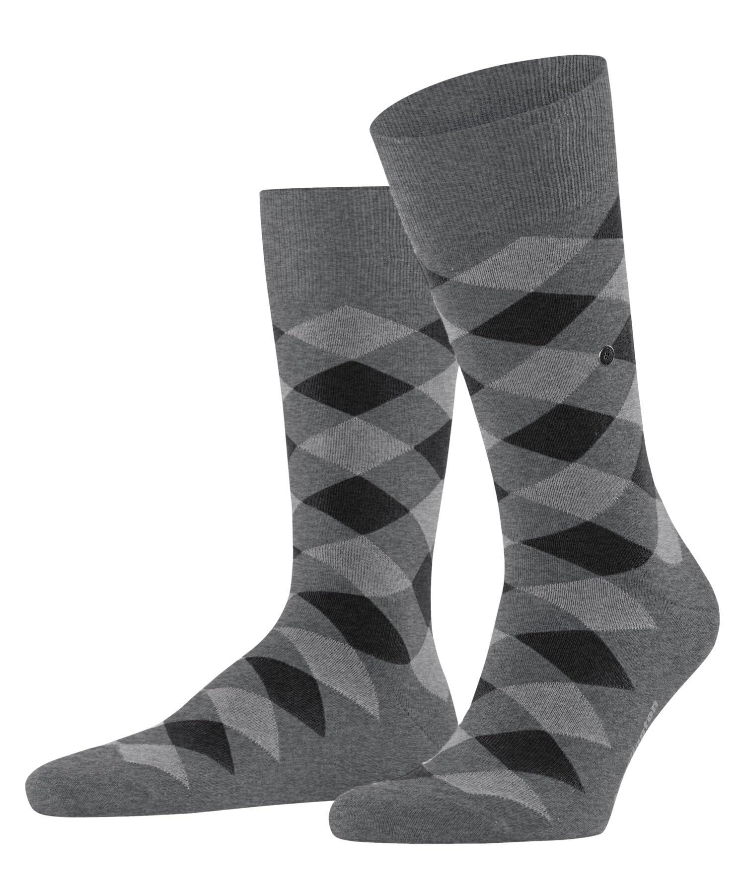 Burlington Men's Grey Light Melange 3390 Danny M So Cotton Patterned 1 Pair Socks, 6.5-11