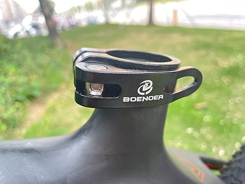 Miniatura 4 de Boenoea Aleación de aluminio anodizada 1.252 in1.374 in1.126 in de la abrazadera de la tija del sillín del lanzamiento rápido de la bicicleta