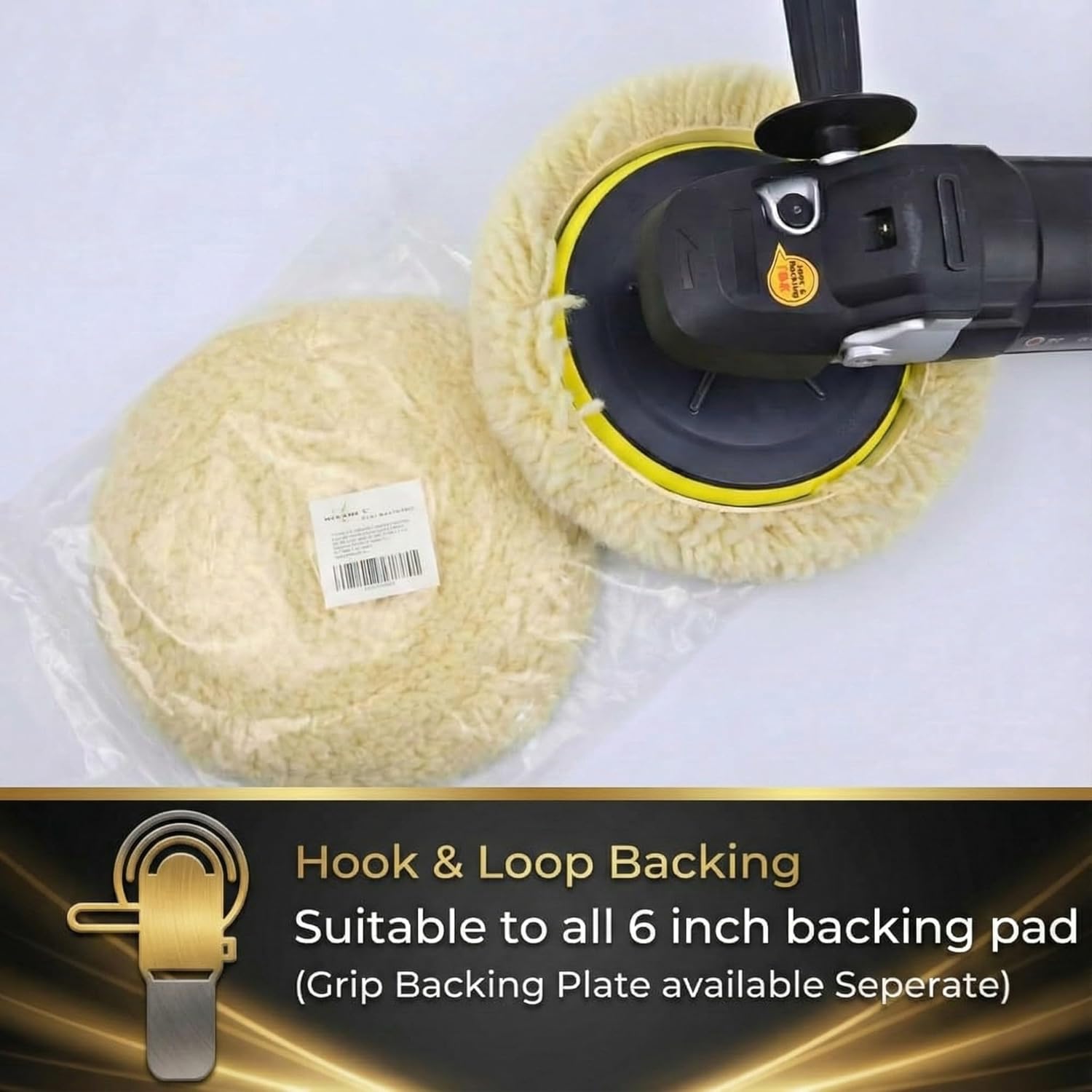 Woolous Wool Buffing Pads 7 Inch, 3 Pack - 100% Natural Wool Pads for Buffing, Polishing & Compounding Cars, Boats, Trucks, RVs, Motorcycles & Metal Surfaces - Hook & Loop for Quick Attachment
