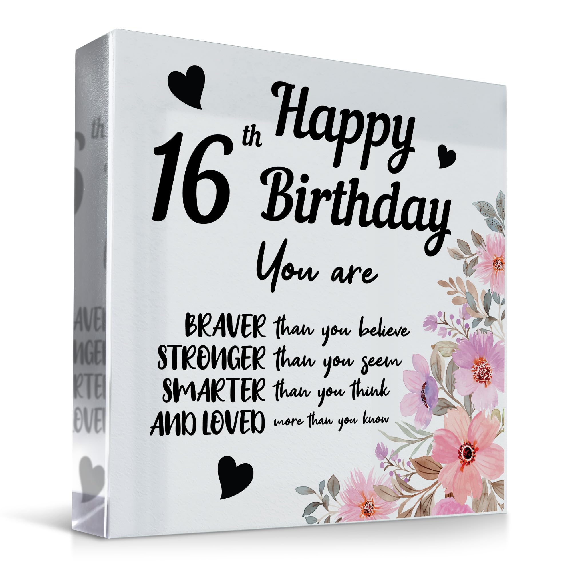 Red Ocean 16th 18th 21st 30th 40th 50th Birthday Acrylic Plaque Birthday Gifts for Women Mum Nan Auntie Sister Daughter Keepsake (Design 3)