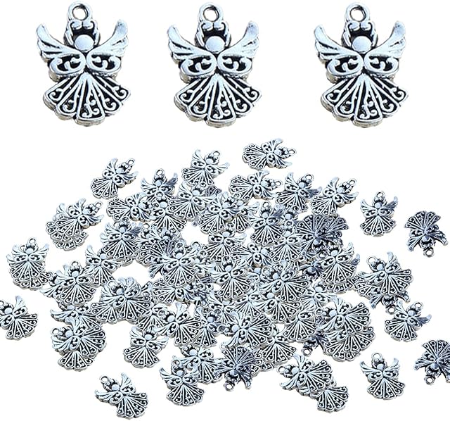 30 Pieces Angel Wings Charms Angel Charm Beads Charming Beads for Jewellery Making Or Necklace Making