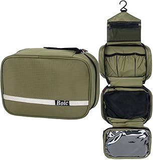 Kulturbeutel Herren Groß, Wasserdicht Kulturbeutel Zum Aufhängen, Reise Kosmetiktasche, Faltbar Waschtasche Für Männer Und Frauen 4-In-1 Make Up Bag Für Reise, Fitnessstudio, Urlaub (Grün)