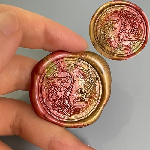 Miniatura 7 de Kit de sellos de cera con cuentas, cuchara, polvo de purpurina, sellos de cera azul para invitaciones de boda, tarjetas de San Valentín, regalos