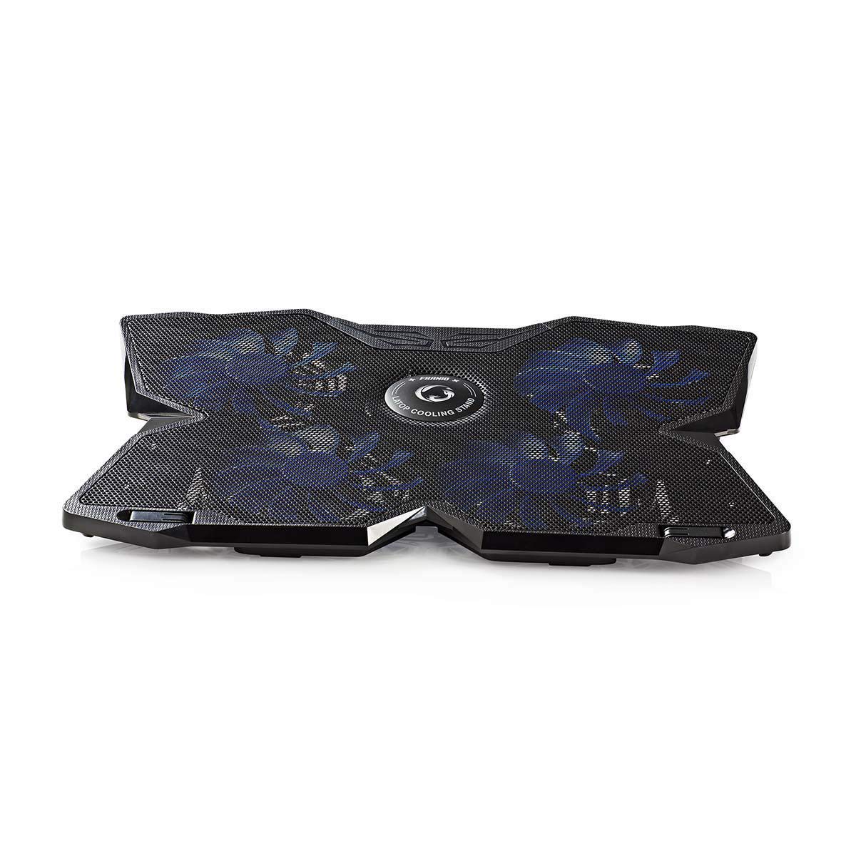 NEDIS Refroidisseur pour Ordinateur Portable Gamer - Nombre de ventiltaleurs: 4 - Alimenté par Port USB - 15" - 19" - LED
