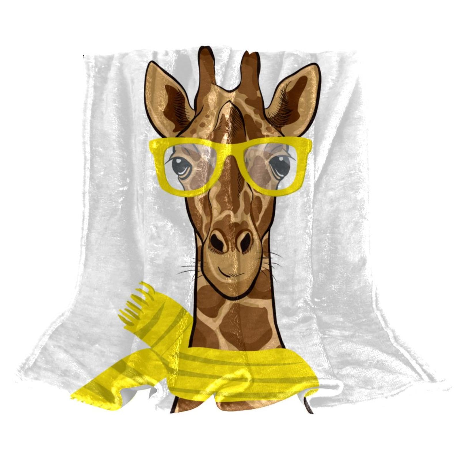 Couverture polaire drôle de girafe pour des soirées cocooning sur le canapé