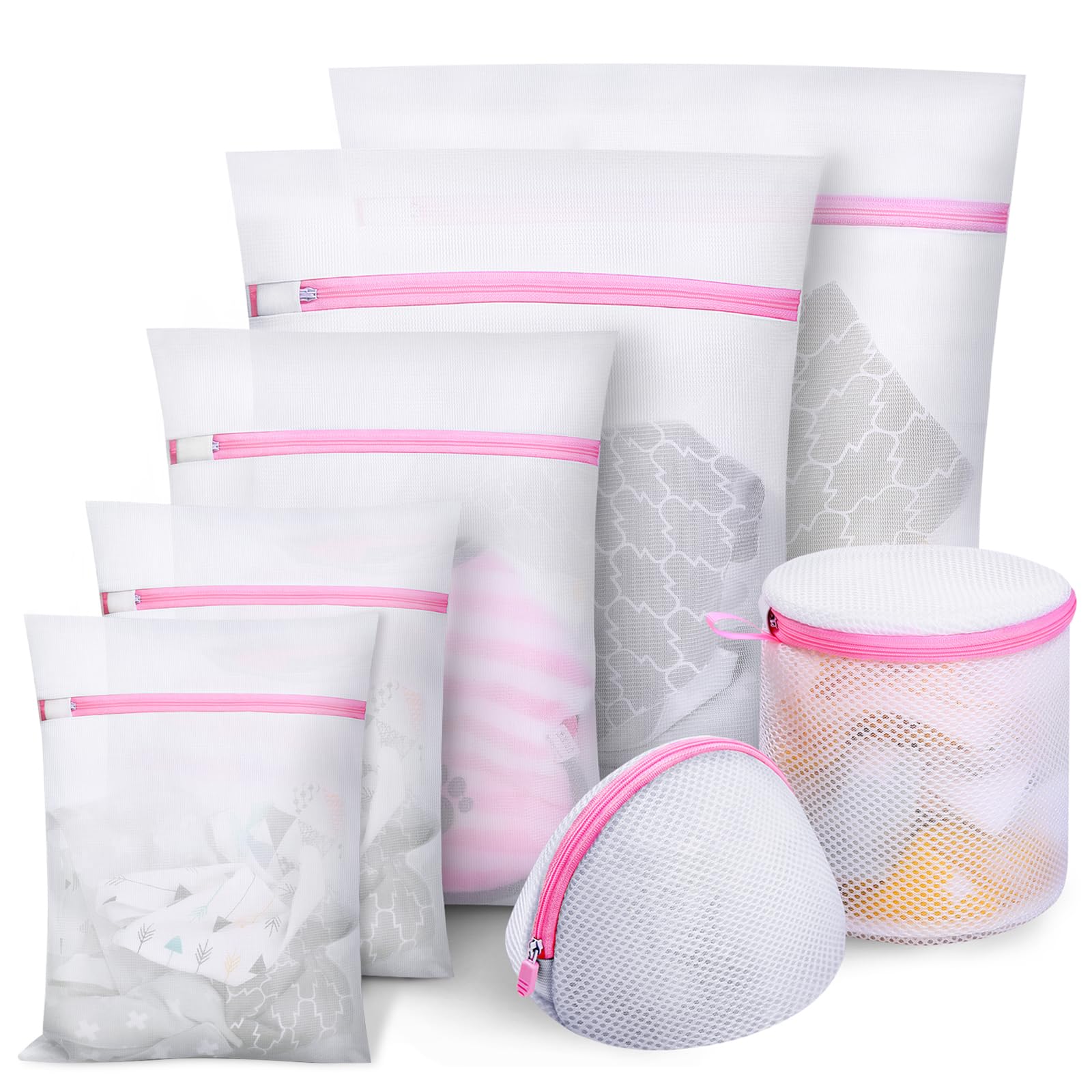 Set Da 6 Sacchetti Per Lavatrice In Rete - Grandi, Medi E Piccoli - Per Biancheria Delicata, Calze, Intimo E Giocattoli - Riutilizzabili E Con Cerniera - 3