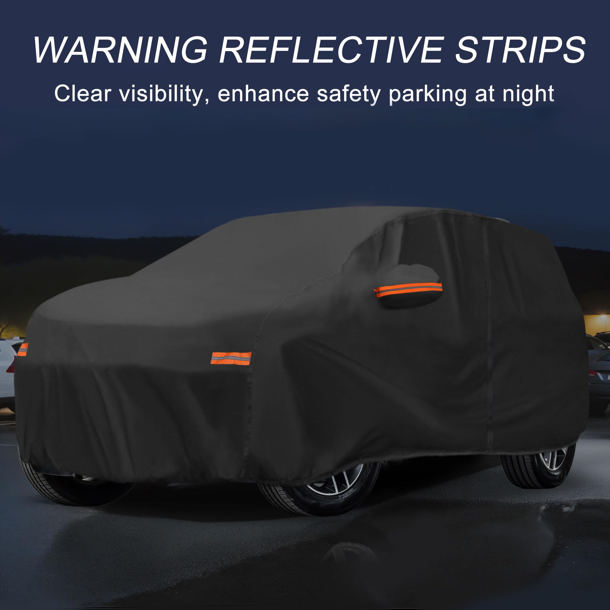 X AUTOHAUX Car Cover Outdoor Waterproof Sun Rain Snow Hail Protection with Left Side Door Zipper Aluminum Film — view 5