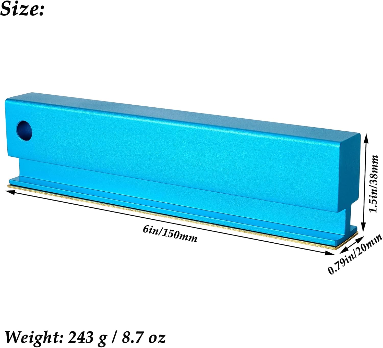 6 Inch Guitar Fret Leveling Sanding Beam, Aluminum Fret Understring Leveler Leveling File Bar with 1000 Diamond Grits, Pro Luthier Tool for Guitar & Bass