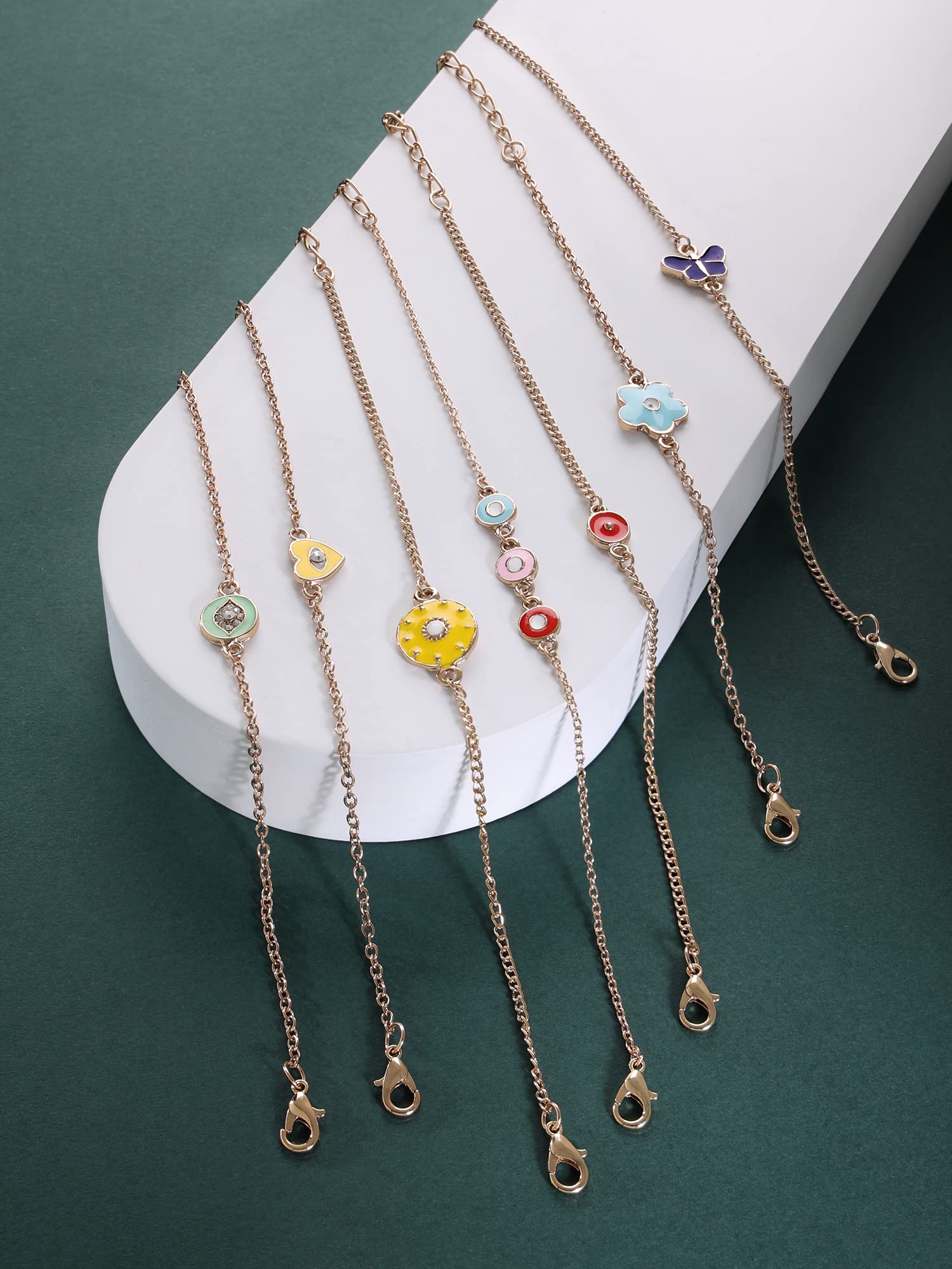 Enamel Stack Bracelets Set of 7 for Women