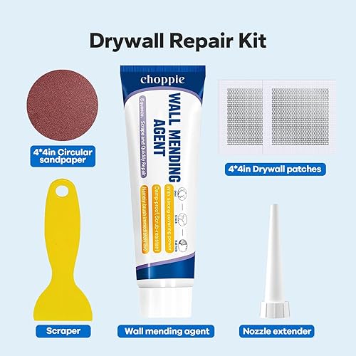 Miniatura 2 de Choppie Kit de reparación de paneles de yeso (4.2 onzas), reparación de paredes Spackle Pared, Kit de parches de reparación de pared para llenar los