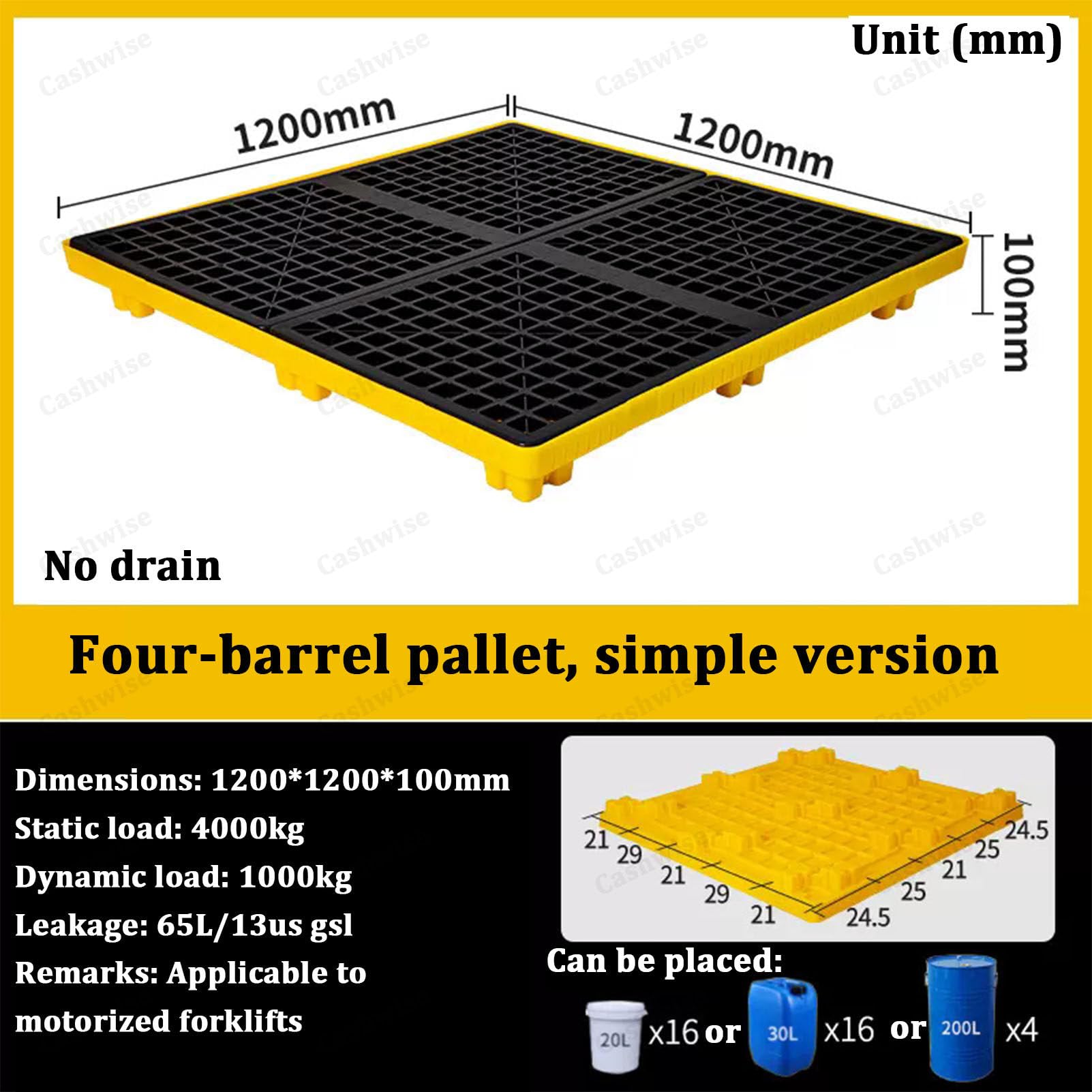 Palette modulaire de confinement des déversements pour stockage industriel de barils de pétrole – Solution robuste et écologique pour une gestion sûre des matières dangereuses