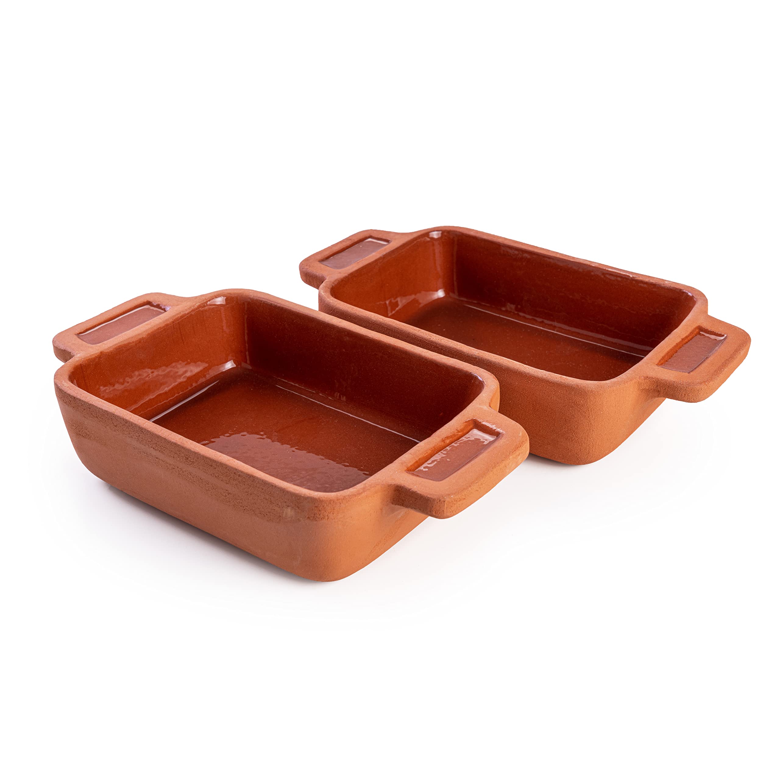 LUKSYOL Handmade Terracotta Rectangular Oven Tray - Authentic Mexican Pottery for Tajine, Moroccan, Indian Cooking | Oven-Safe Clay Pan for Baking and Slow-Cooking | Lead-Free and Versatile Clay