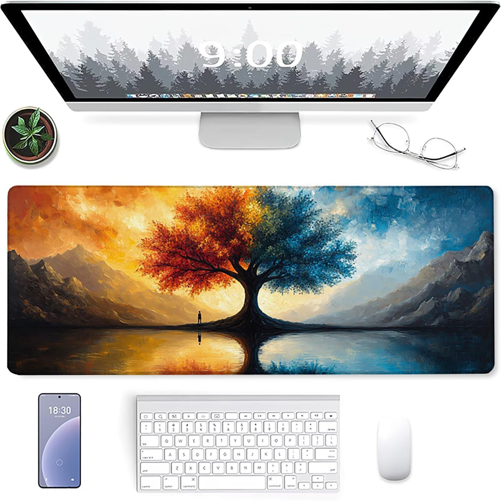 Podkładka pod mysz do gier niebieska XXL 1200 x 600 x 3 mm podkładka pod mysz do gier duża podkładka pod mysz z szytymi krawędziami na Pad PC akcesoria do gier biurowe akcesoria