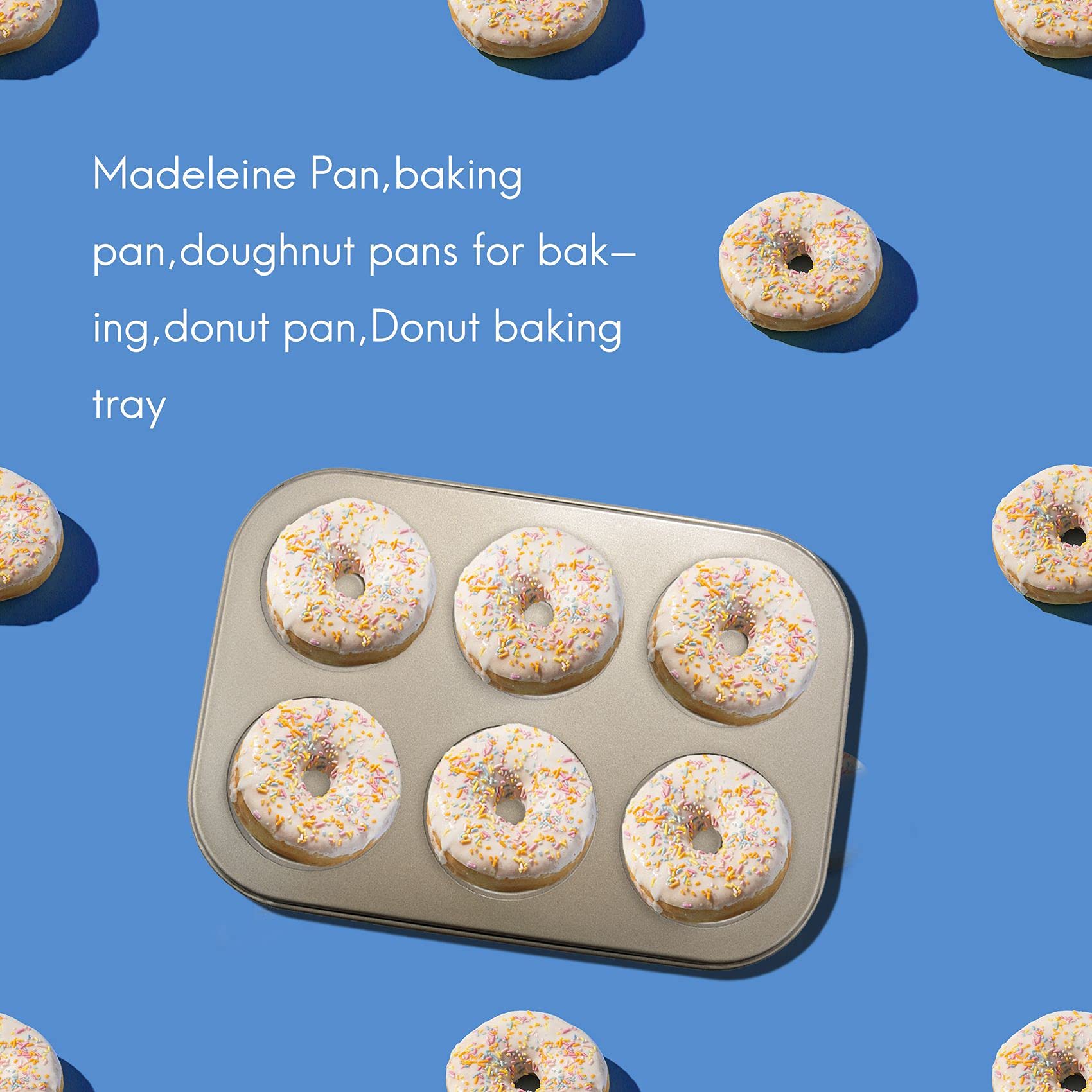 Yuemsh Madeleine Pan,Non-Stick Donut Pan, Pieces Donut Baking