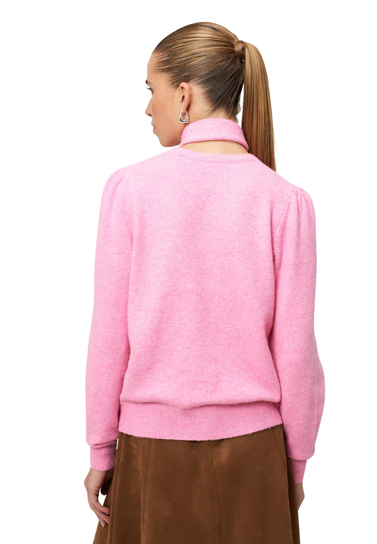 zero Damen Pullover mit Strickhalstuch