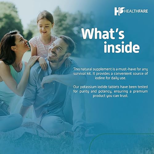 Miniatura 4 de HealthFare Tabletas de yoduro de potasio de 130 mg 120 píldoras EXP 052032 - Píldoras Ki paquete de 2