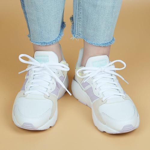 Stepace Lacets Ovales pour Baskets, Lacets Chaussures Arrondis Blanc 120 - 3