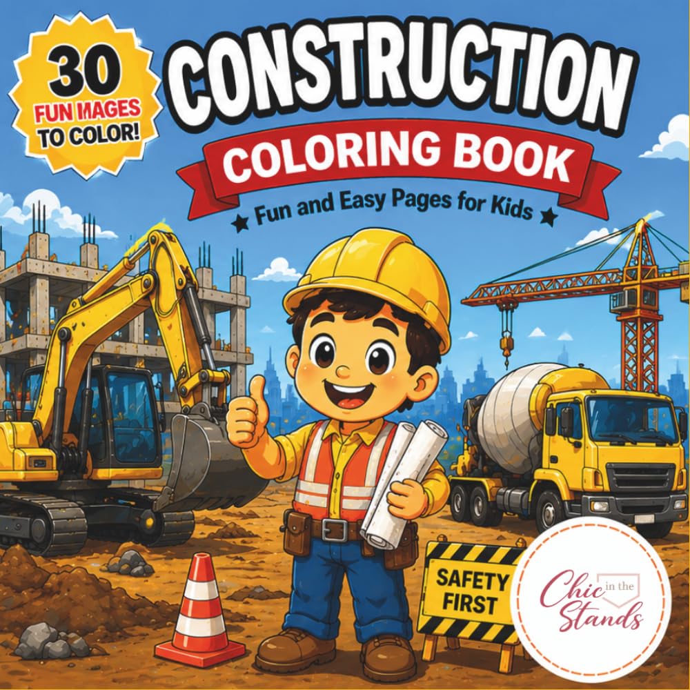 Construction Coloring Book: Fun and Easy Pages for Kids