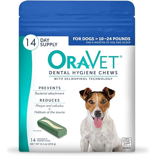 OraVet Dental Hygiene Chews for Small Dogs, Oral Care with Delmopinol, Vanilla Flavor, 14 Count
