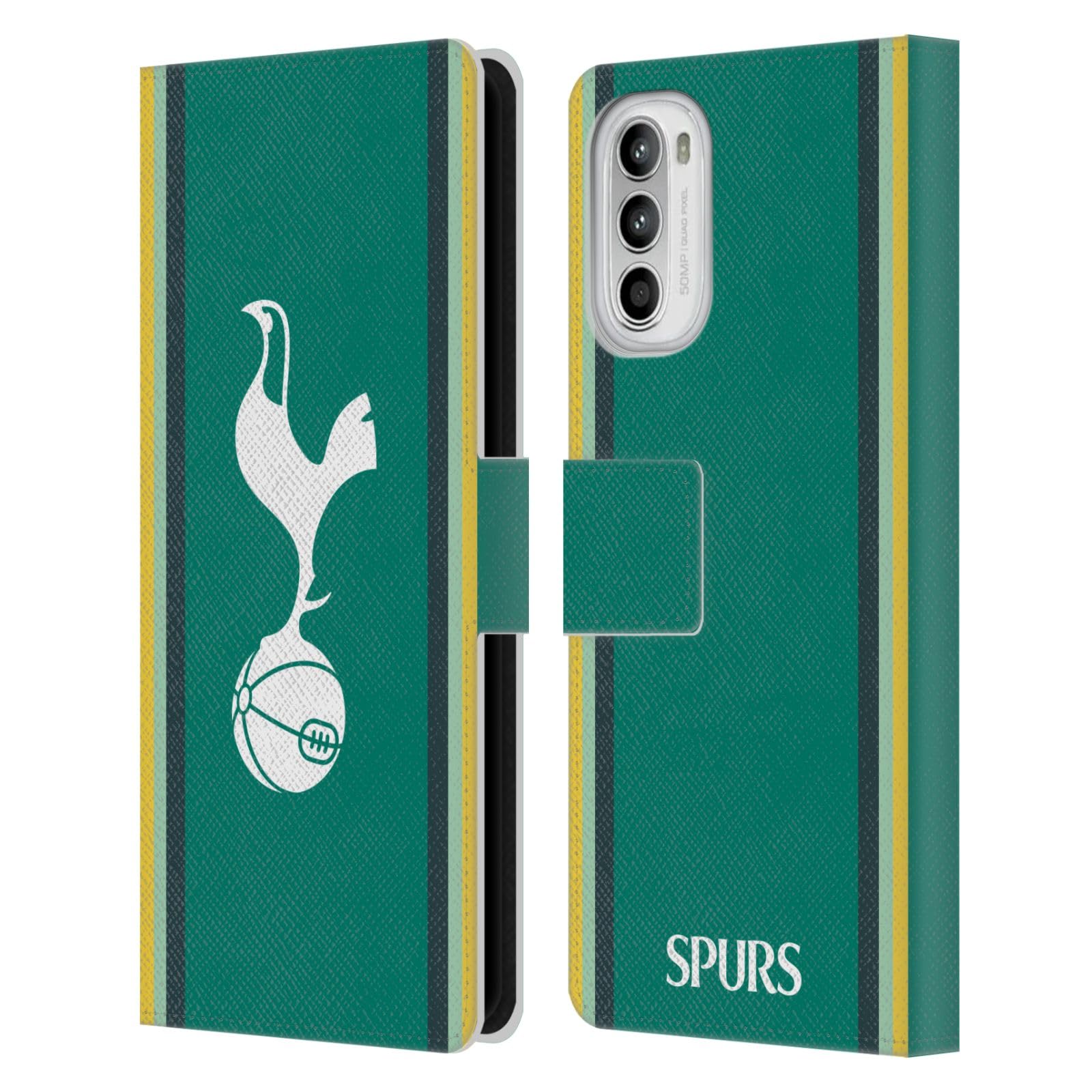 Head Case Designs Officially Licensed Tottenham Hotspur F.C. Third 2024/25 Badge Kit Leather Book Wallet Case Cover Compatible with Motorola Moto G52