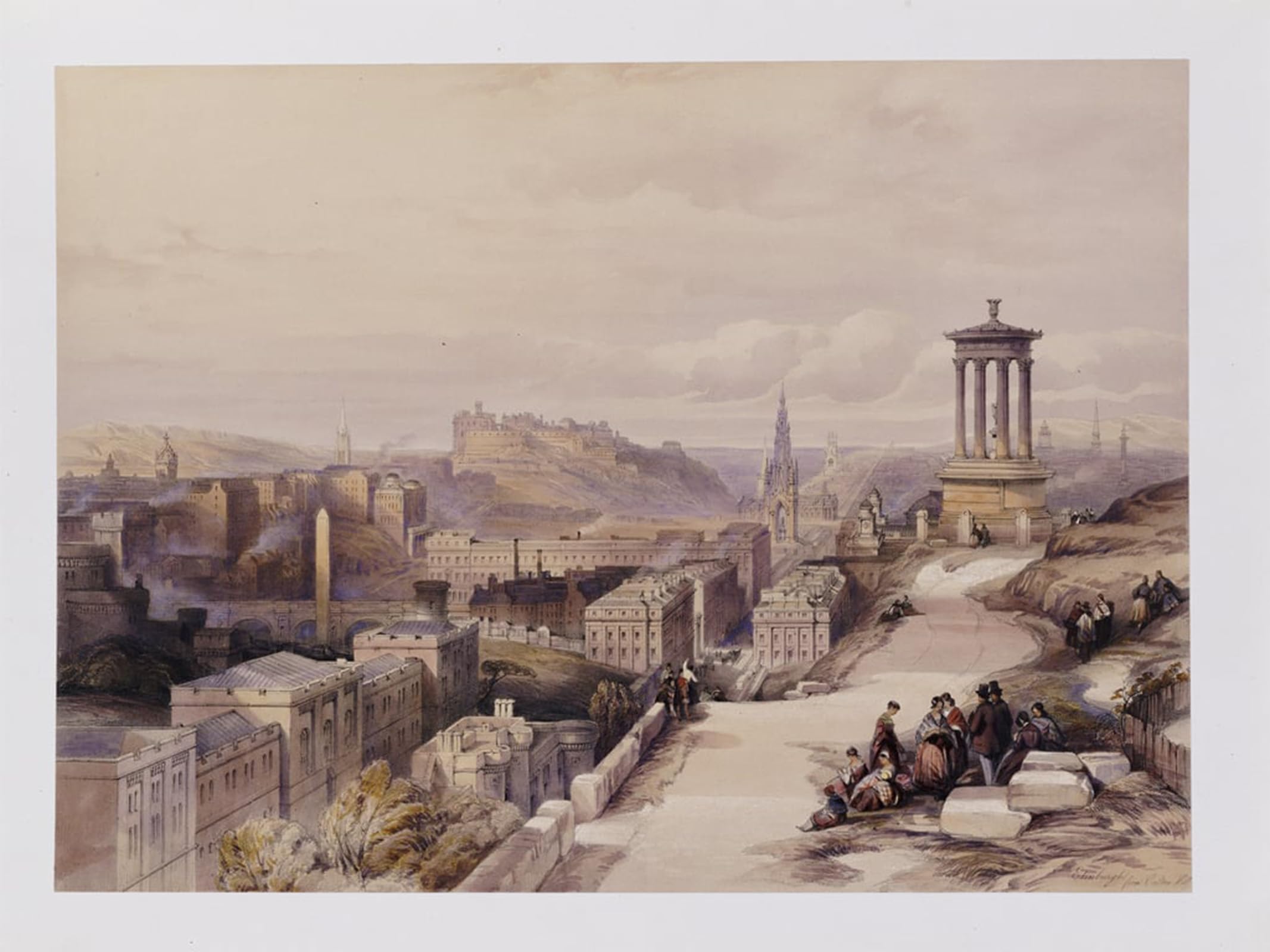 POSTERIIk Famous Print Pop Art Wall Art Graffiti a View of Edinburgh by David Roberts Art Prints for Home Decor 60x90cm