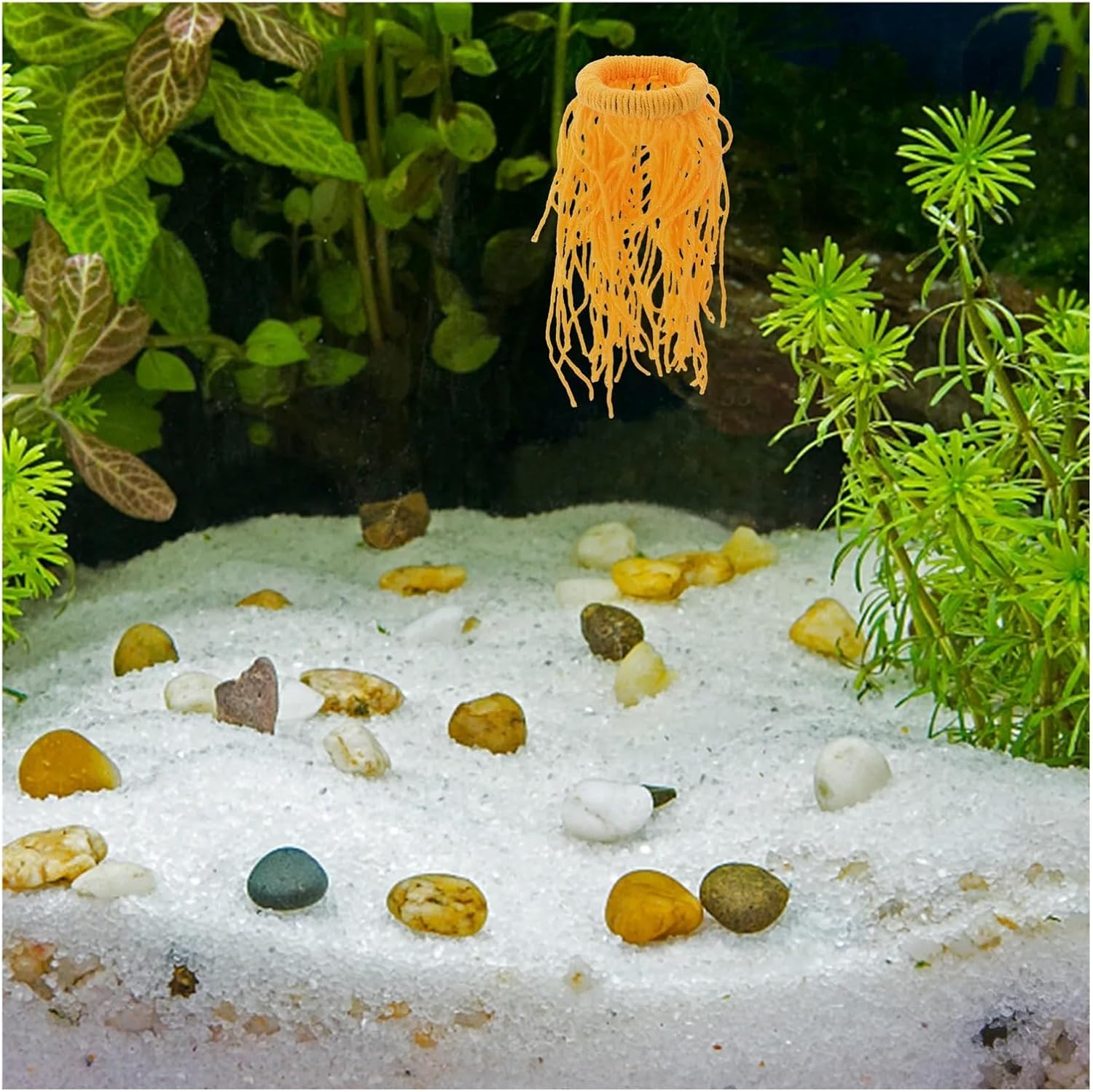 8Pcs Fish Spawning Mop Floating Aquarium Faux Seagrass Breeding Tank Egg Laying Collector Fry Hiding Decorations