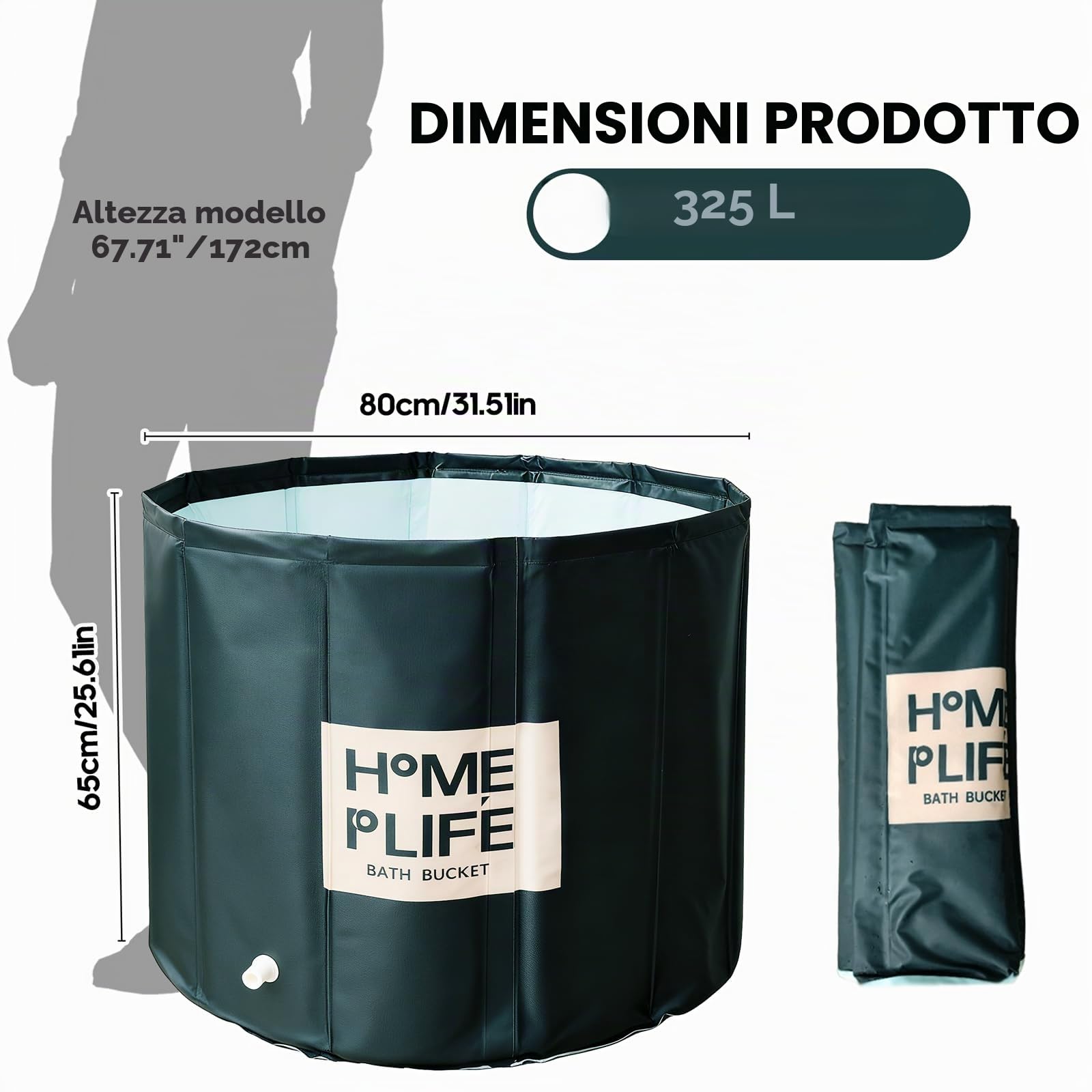 Vasca da bagno pieghevole per adulti, vasca da bagno portatile per esterni per spa calda e bagno di ghiaccio, vasche da bagno indipendenti per un rapido recupero muscolare installazione rapida senza