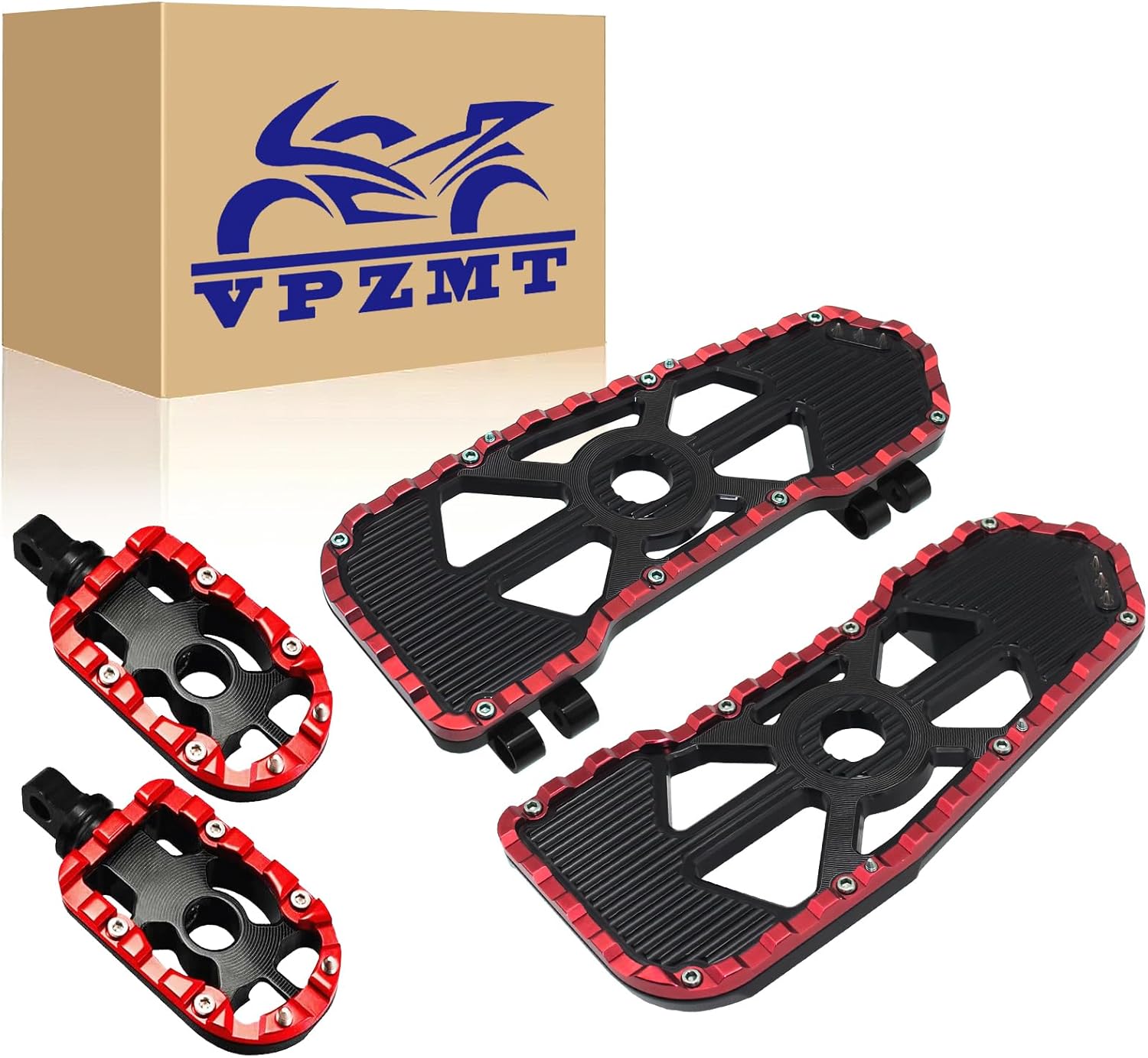 Universal 10mm Passenger Floor Boards + Driver FloorBoards/FootBoard/Footpegs for Harley Touring/Road King/Road Glide/Street Glide/Electra Glide/CVO Tri Glide 1999-2025 & 2009-Later Trike Models