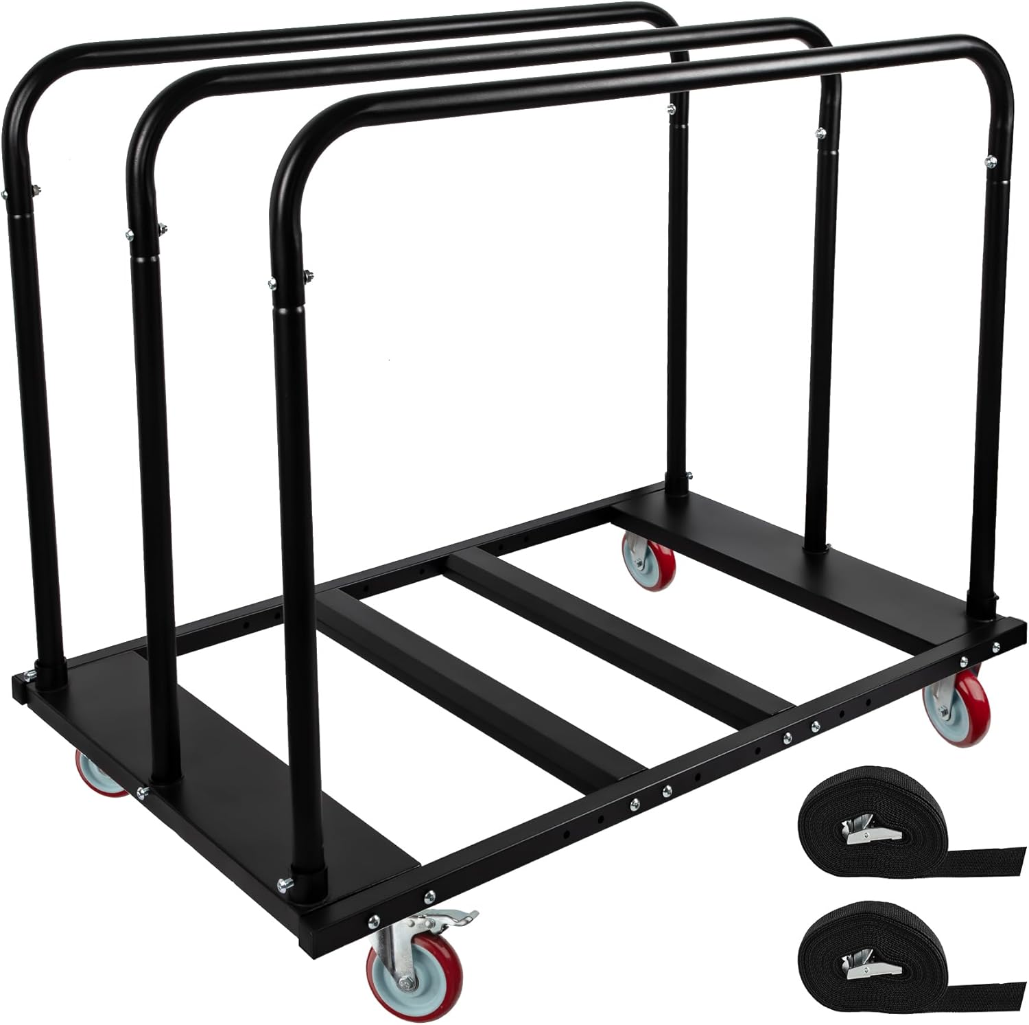 Folding Table Cart, Drywall Cart w/ 5" PU Swivel Wheels, Heavy Duty Table Dolly w/ 1800 LBS & 10 Table Capacity for Party Events, Hotel, Factory, Warehouse (45.6" L x 29" W x 39" H)