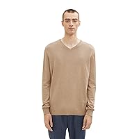 TOM TAILOR 202212 Strickpullover V-ausschnitt, Maglione Basic Uomo