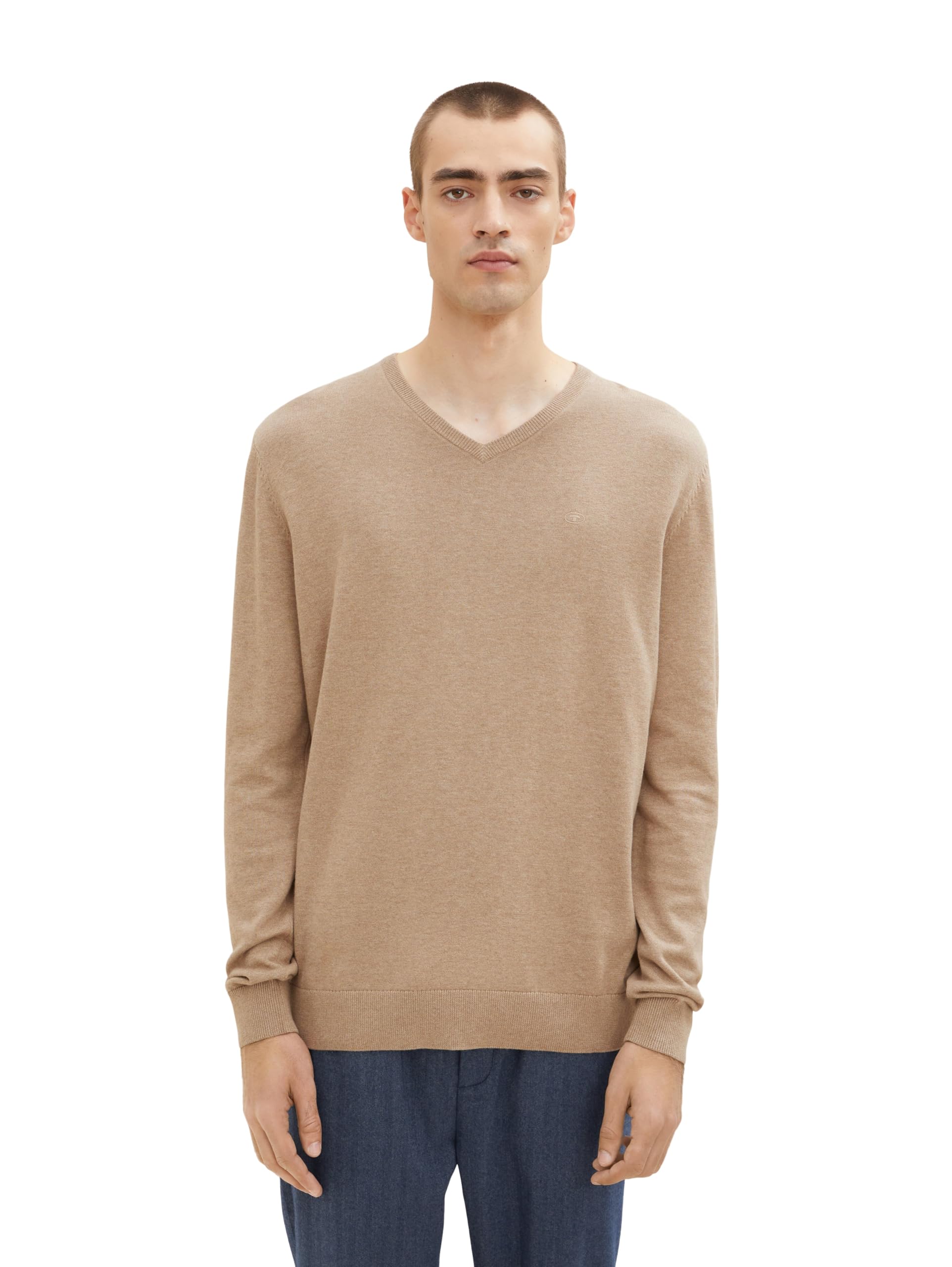 TOM TAILOR Herren Strickpullover mit V-Ausschnitt