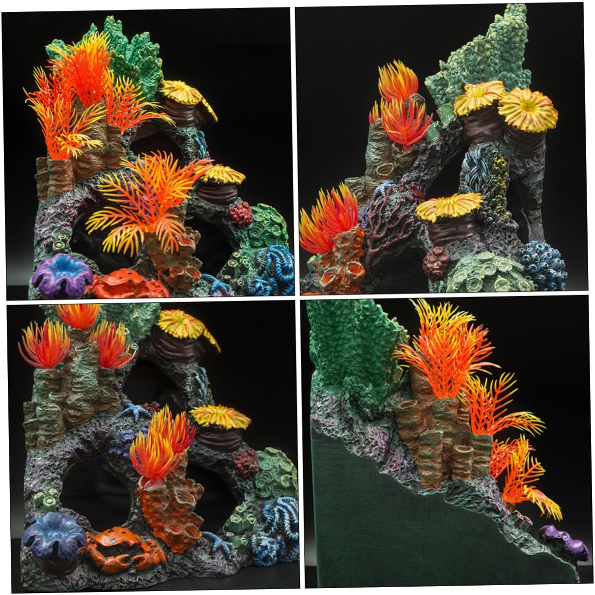 DOITOOL 2pcs Fish Tank Coral Ornament Lifelike Aquarium Decor for Freshwater Assorted Decoration for Aquascaping and Hiding Spots for Fish and Shrimp
