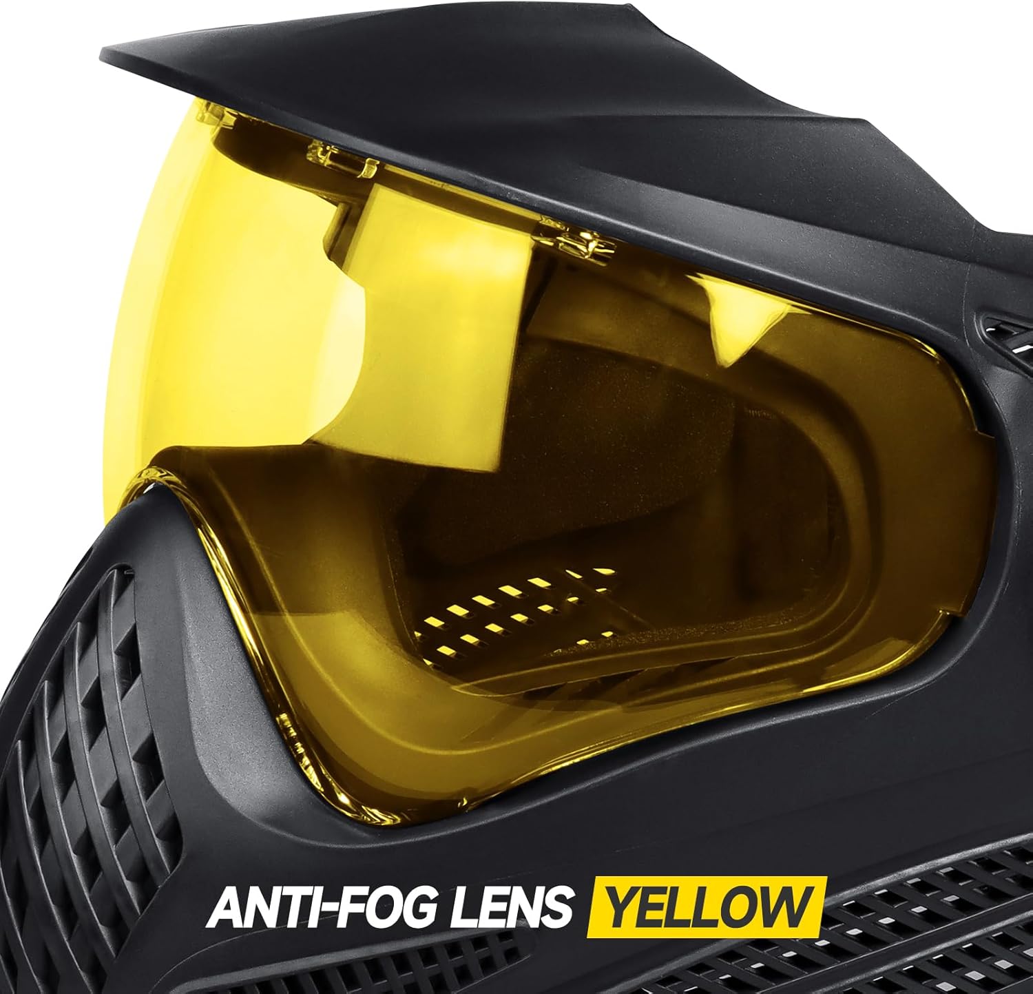 Xaegistac Paintball Mask-Intergrated Sun Visor Airsoft Mask, Wide Field of View, Anti Fog, Adjustable Headband for Paintball, Airsoft