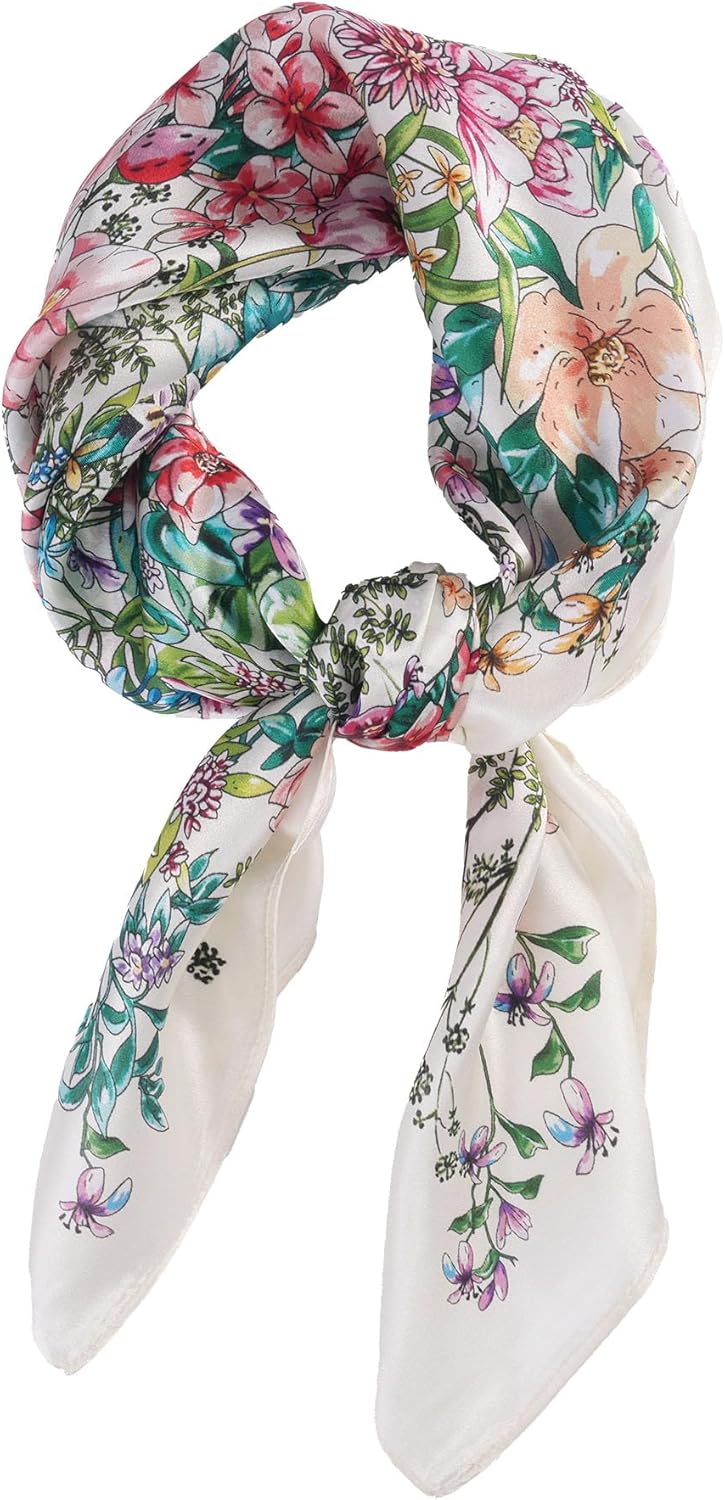 100% Pure Mulberry Silk Scarfs 26"x26" Square Scarf Women Neckerchief Headscarf hair scarf bandana Gift Packed