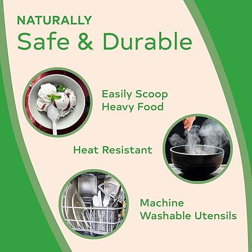 Miniatura 4 de 500 cucharas compostables, cucharas desechables, utensilios compostables a base de plantas, cubiertos desechables con certificación BPI, cubiertos