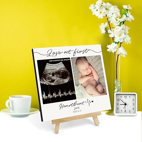 Miniatura 7 de Custom Style Marcos de fotos personalizados con caballete, regalos de fotos personalizados para bebés, niños y familia, marco de ultrasonido en