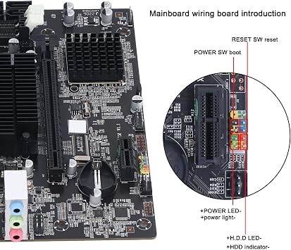 X58 Motherboard, 2DDR3 DIMM CPU Slot LGA 1366 Gaming Motherboard, USB2.0 SATA Port PCB Motherboard Support ECC Memory, One 8 Pin Power Socket, One 24 Pin Power Connector