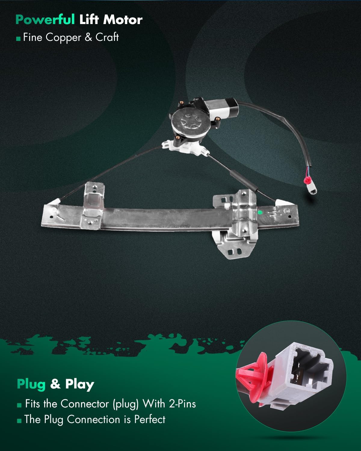 SCITOO Power Window Lift Regulator High Performance Automotive Replacement Parts for 1998-2004 for Acura RL Rear Right Passenger Side with Motor