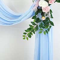 Vista 8 de Tela drapeada para arco de boda, 2 paneles de 18 pies, cortina de telón de fondo transparente azul bebé, cortina de gasa para boda, arco, ceremonia