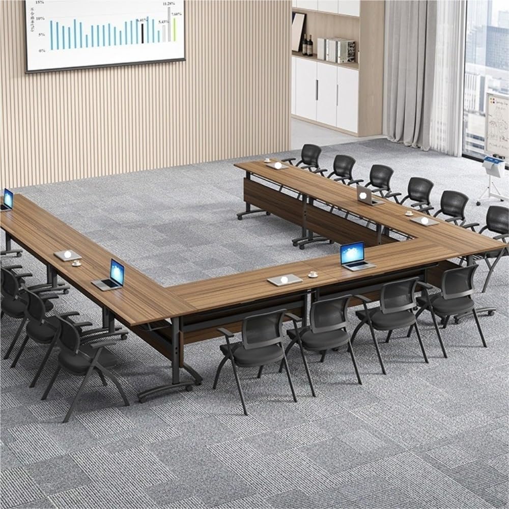 Tavolo da conferenza pieghevole per allenamento, mobile e modulare, per aule e riunioni, 180 x 40 x 75 cm, salvaspazio, facile da montare