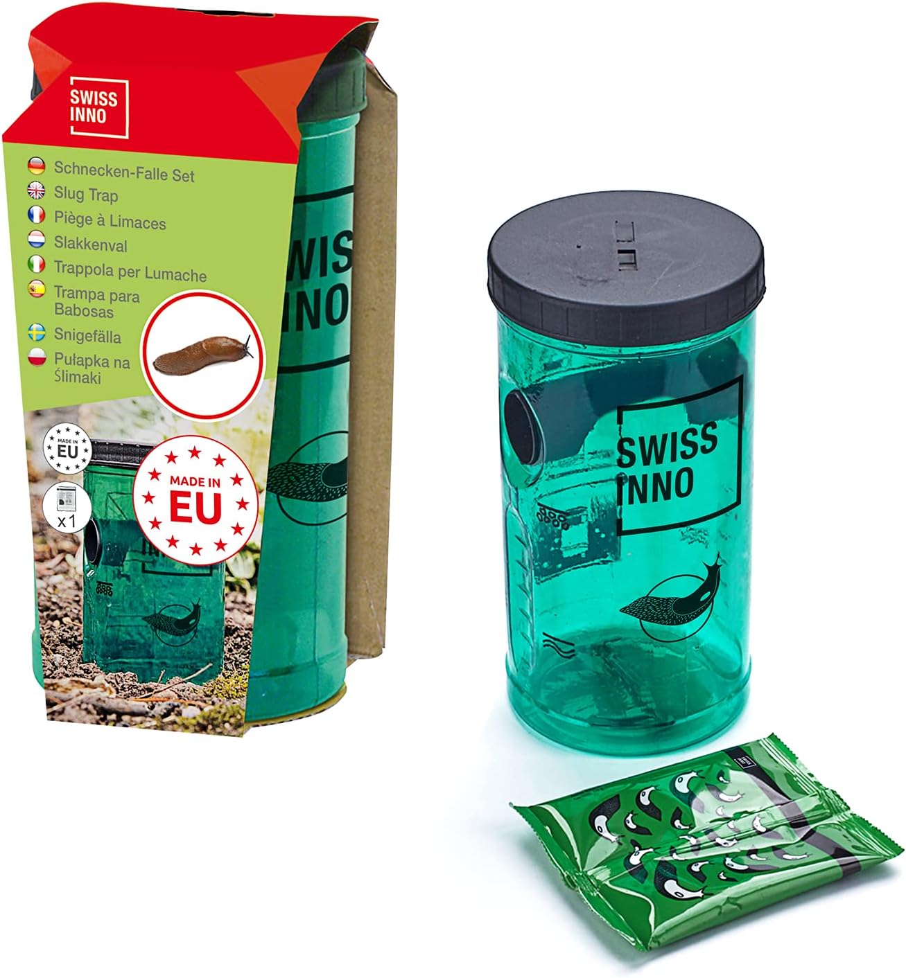 SWISSINNO Slug and Snail Trap including Food Bait Nontoxic, Reusable