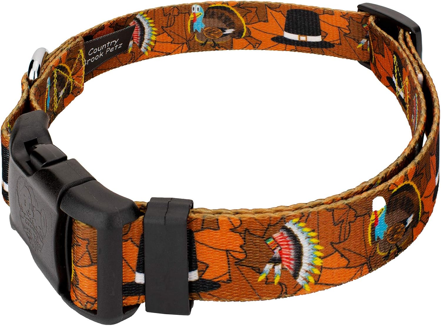 Country Brook Petz - Thanksgiving Tradition Everyday Dog Collar and Leash - Awesome Autumn Collection Featuring Designs You'll Fall for (1 Inch, Extra Large)