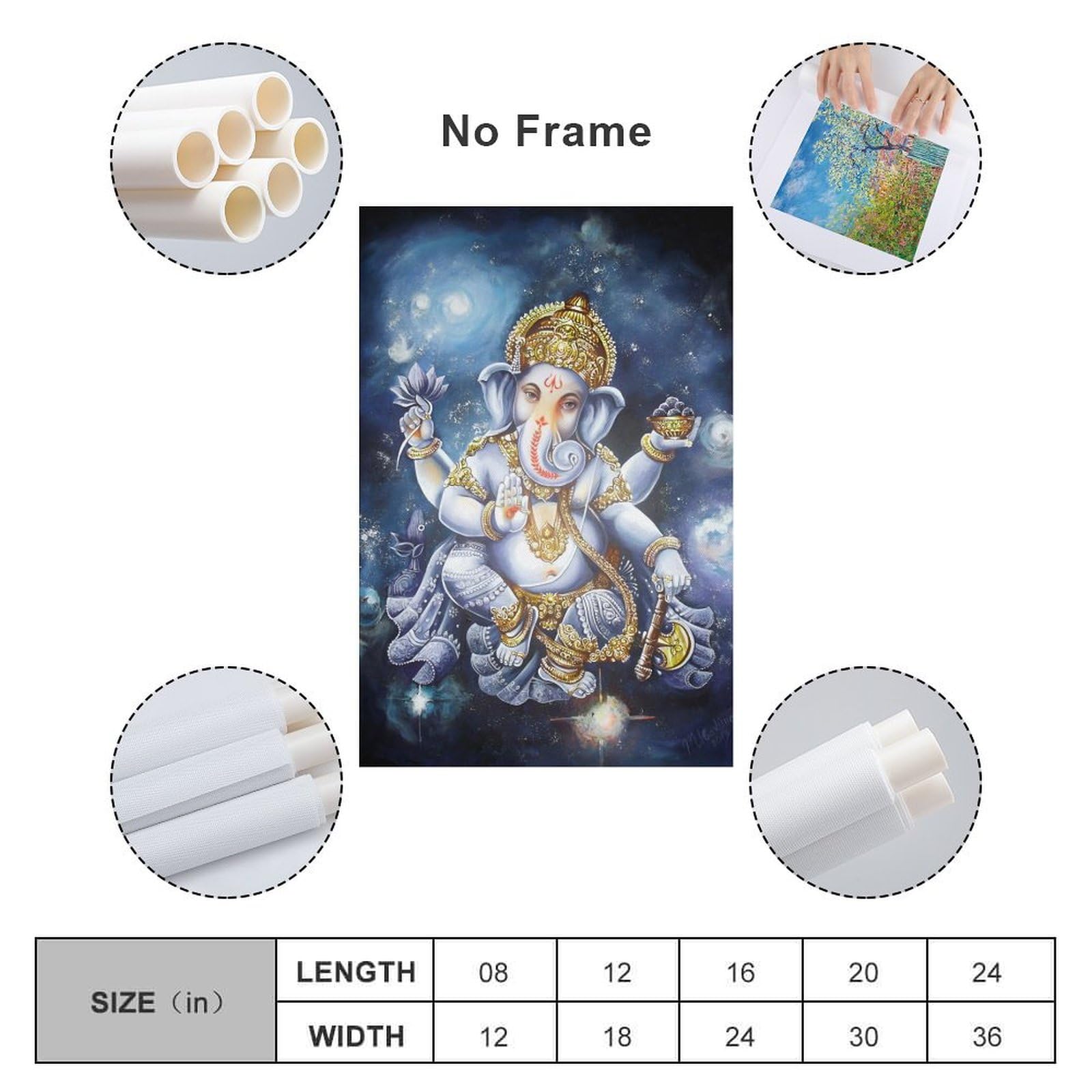 Amazon.co.jp: 象の頭神仏ガネーシャ ポスター アートパネル