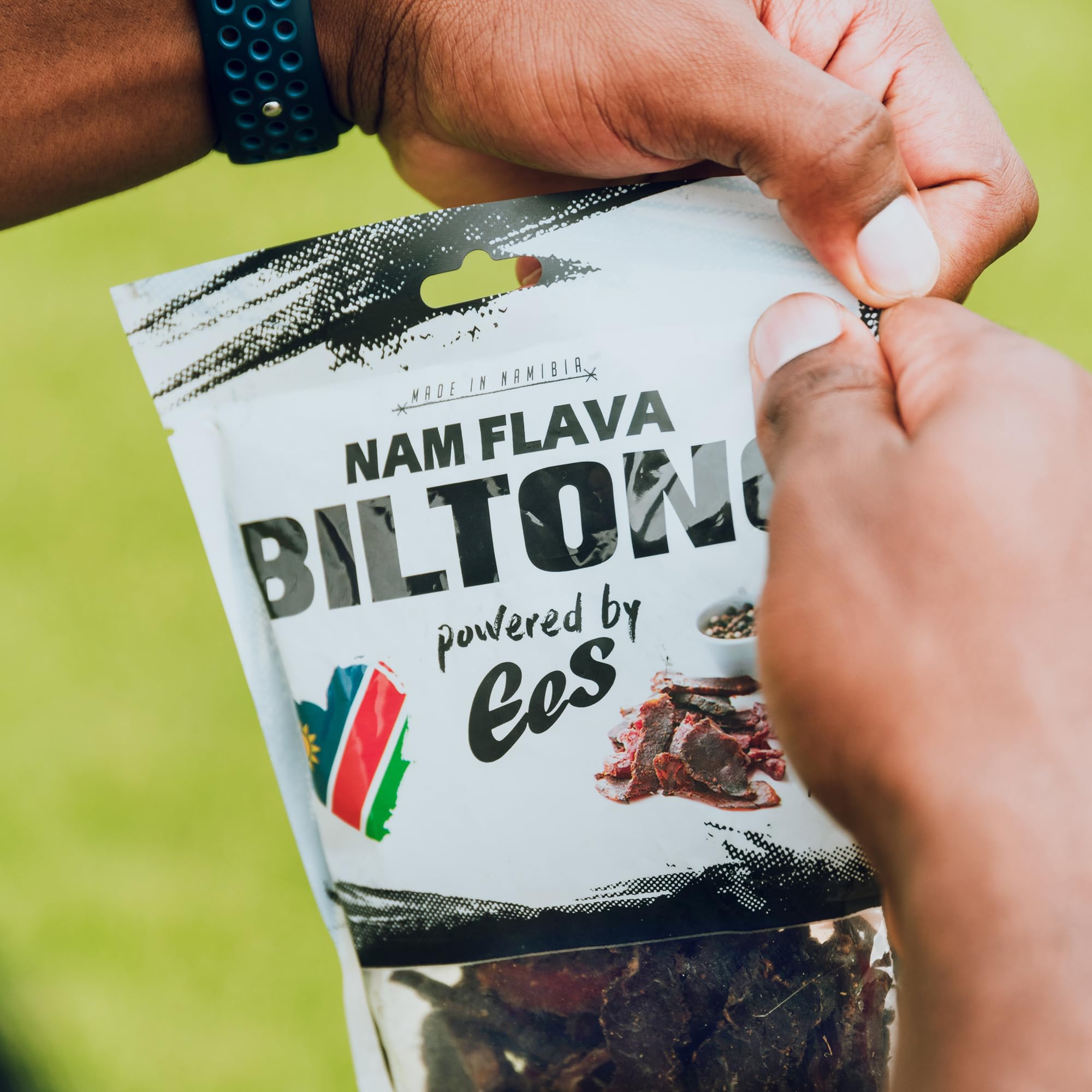 Nam Flava - Biltong original de Namibie - 0,6 kg (12x50 g) Box - Beef Jerky, viande séchée, beaucoup de protéines