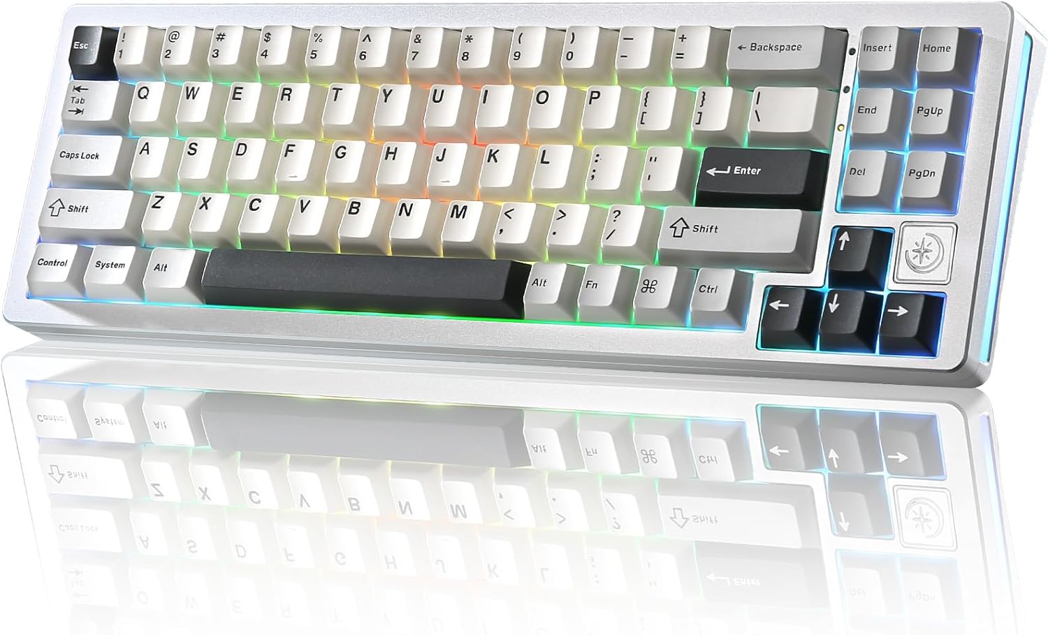 YUNZII AL71 68% Mechanical Keyboard, Full Aluminum CNC, Hot Swappable Gasket, 2.4GHz Wireless BT5.0/USB-C Wired Gaming Keyboard,NKRO Programmable RGB Backlight,for Win/Mac(Silver,Crystal White Switch) YUNZII AL71 68% Mechanical Keyboard, Full Aluminum CNC, Hot Swappable Gasket, 2.4GHz Wireless BT5.0/USB-C Wired Gaming Keyboard,NKRO Programmable RGB Backlight,for Win/Mac(Silver,Crystal White Switch)