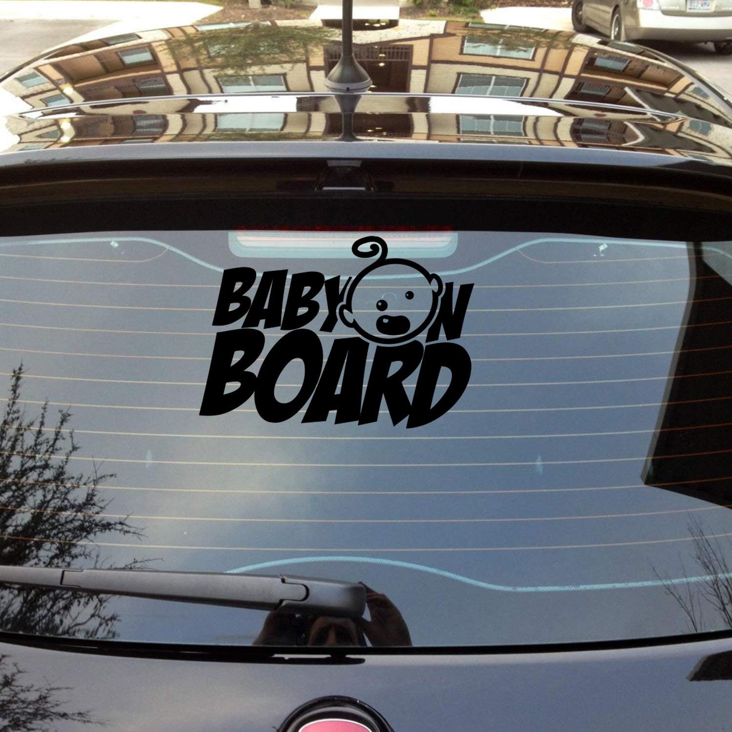 Baby On Board - Adesivo in vinile per auto, con scritta in lingua inglese "Baby On Board" (lingua italiana non garantita)