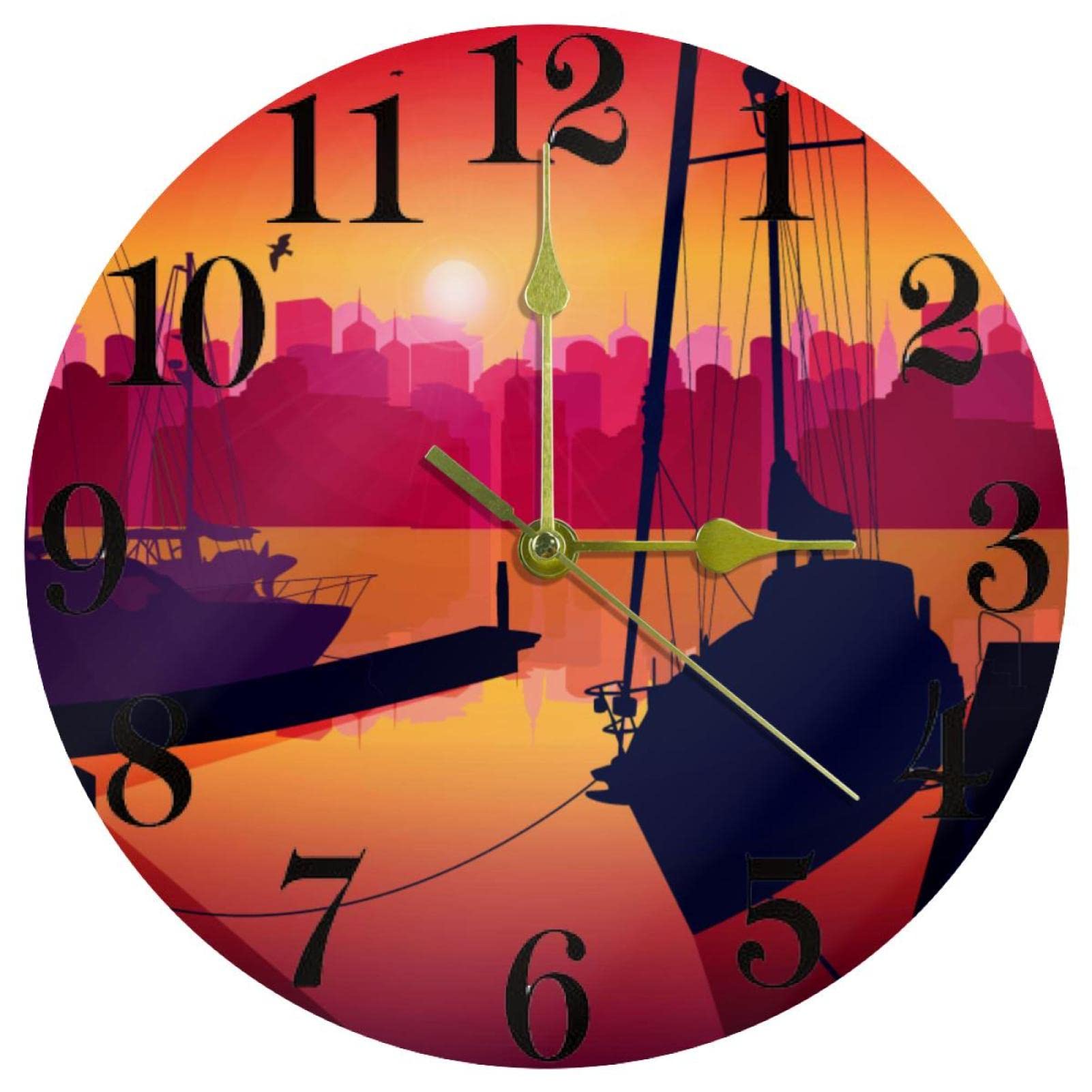 Horloge murale à quartz ronde 25,4 cm appareil horaire silencieux à pile
