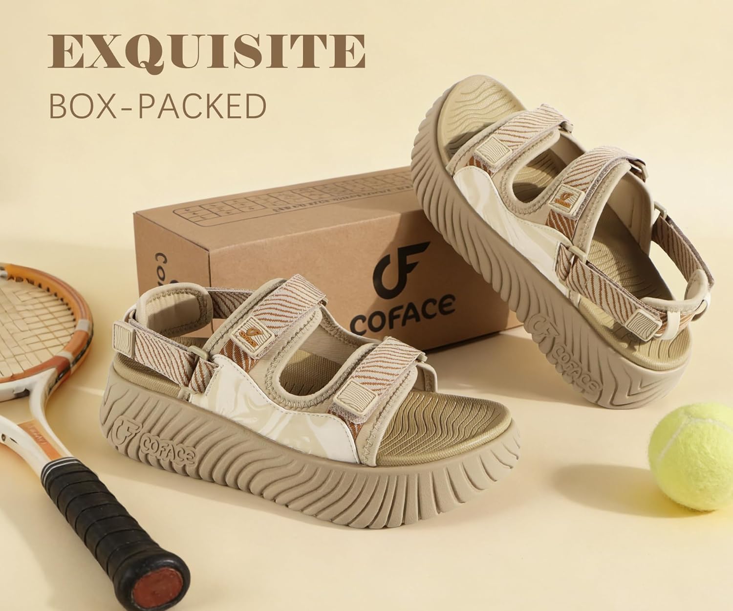 COFACE Womens Orthopedic Walking Sandals with Comfortable Plantar Fasciitis Arch Support Outdoor Athletic Lightweight Platform Sandles Sport Recovery Adjustable Strap Thick Cushion Slides - Image 7