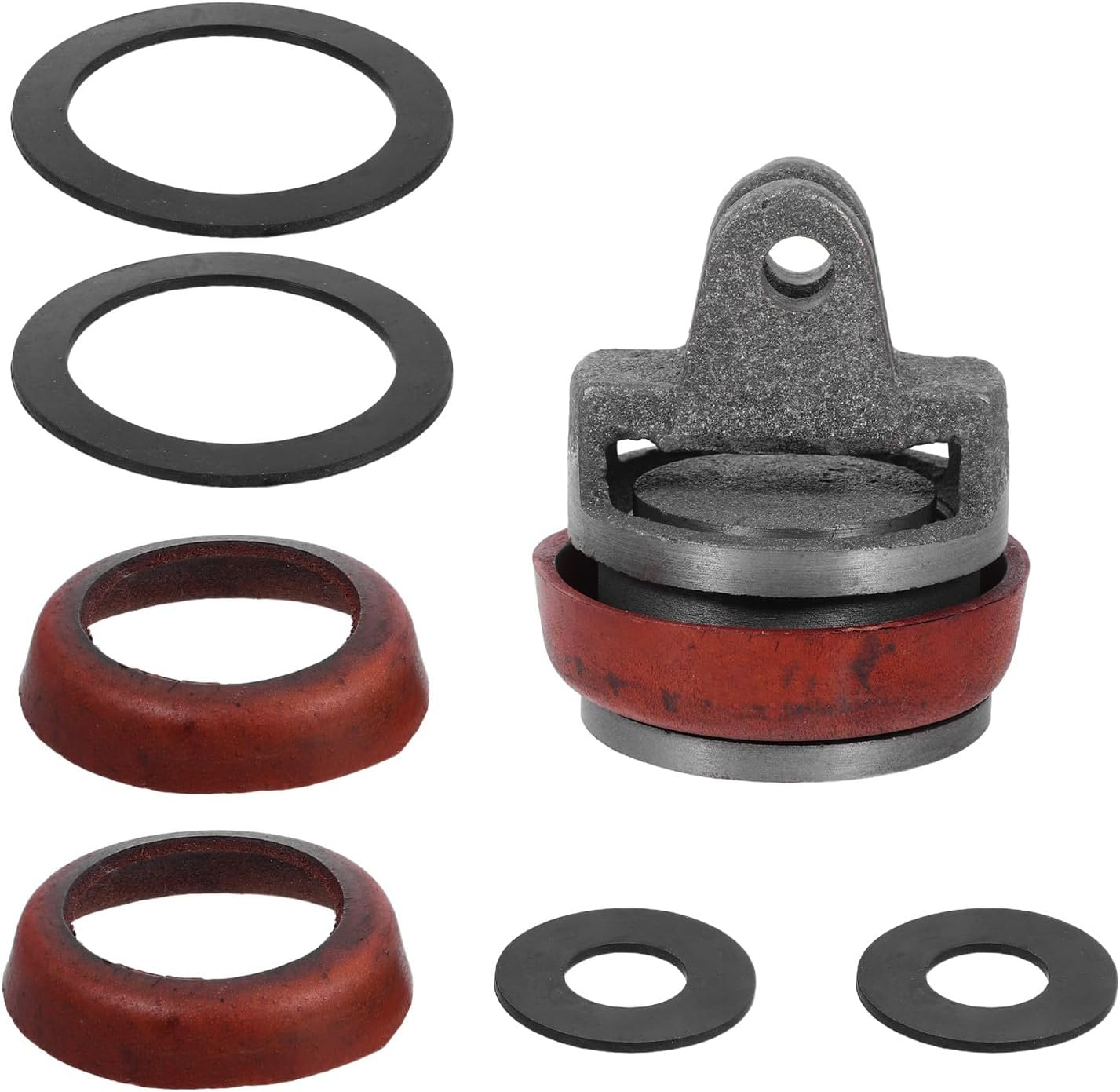 Hand Water Pump Plunger Kit with Leather Gaskets Cast Iron Pitcher Pump Parts Manual for Garden and Outdoor Use 1 Piston 2 Leather Cups 2 Sets Gaskets