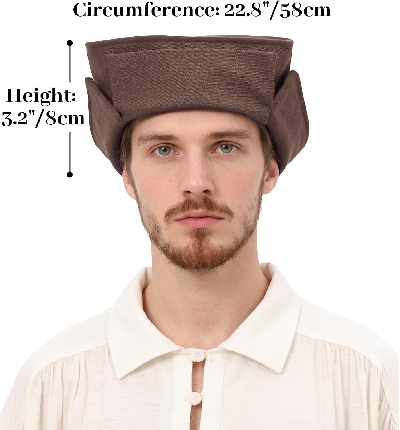 DAZCOS Medieval Fold Hat Renaissance Beret Cap for Ren Faire and Cosplay